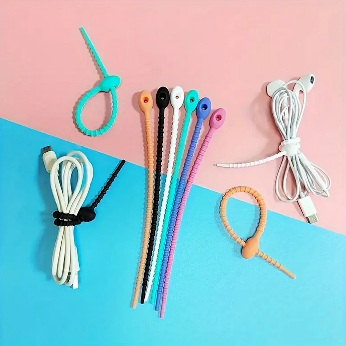 Gear Tie Reusable - Silicone Reusable Cable Wire Organizer, Storage
