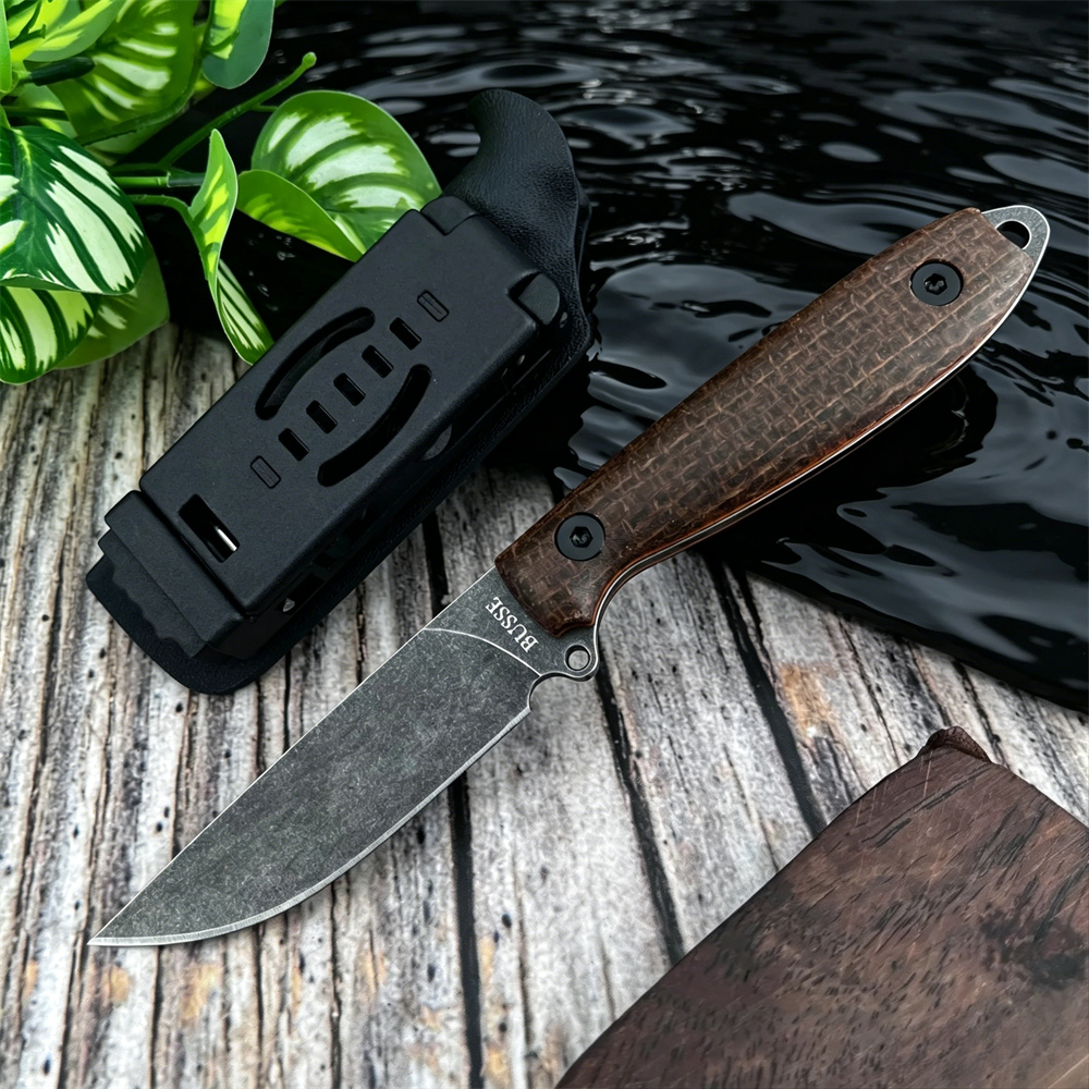 Edc Concealed Carry Knife - Micarta Grip Fixed Blade EDC Knife