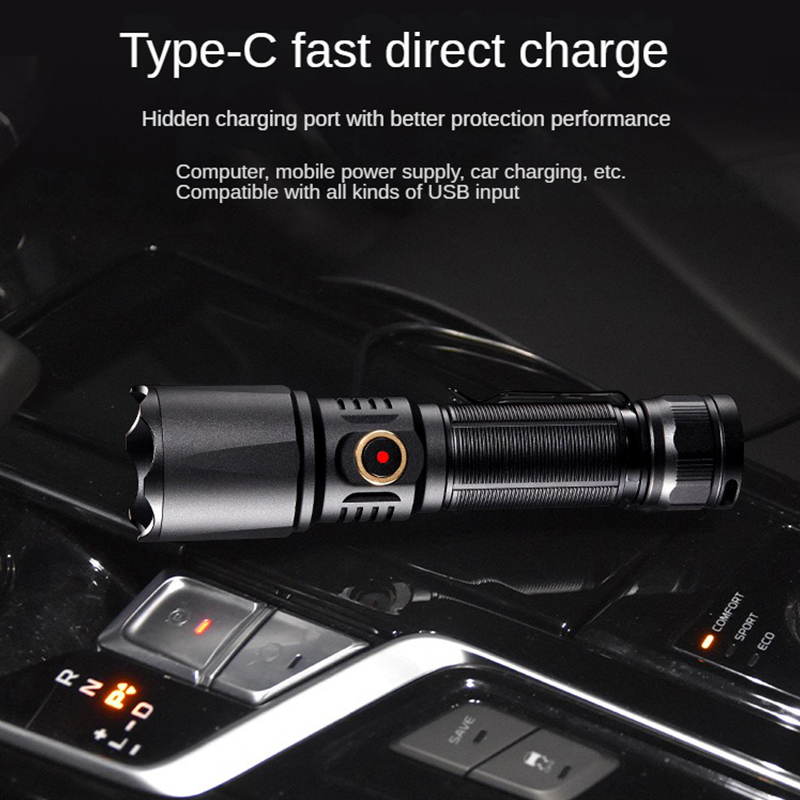 Type-C USB Rechargeable 21700  – Edc Carry Flashlight recenzja i cena