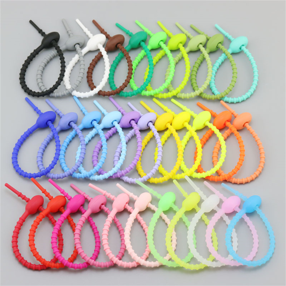 10Pcs/Lot Multi Color Silicone – Gear Tie Reusable recenzja i cena