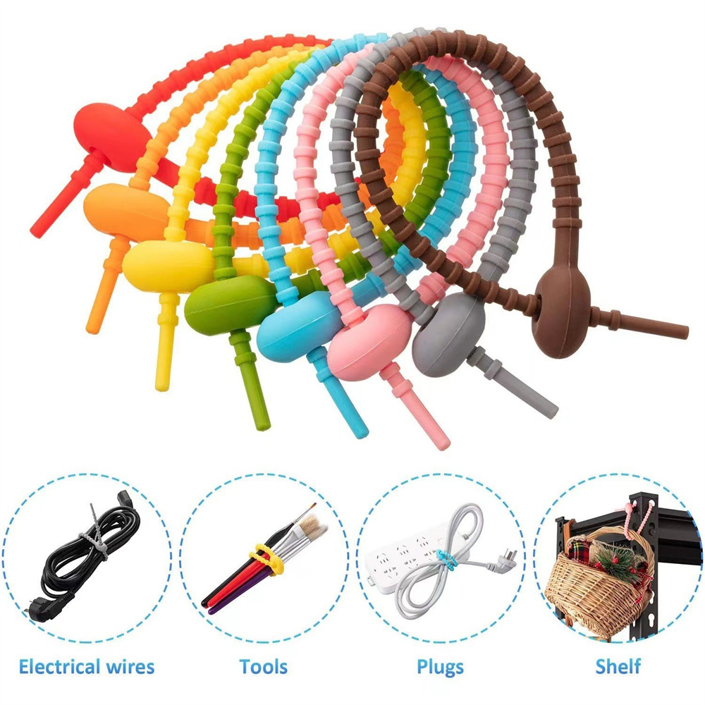 10Pcs/Lot Multi Color Silicone – Gear Tie Reusable recenzja i cena